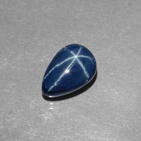 Saphir étoilé bleue naturelle en forme de poire, 2,45 ct, opaque