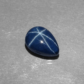 Saphir étoilé bleue naturelle en forme de poire, 2,45 ct, opaque