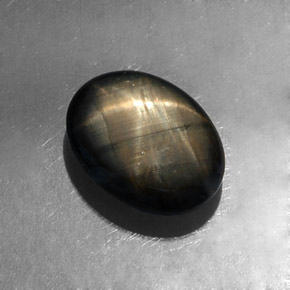 Saphir Étoilé Noire naturelle Coupe ovale, 4.26 ct, Opaque