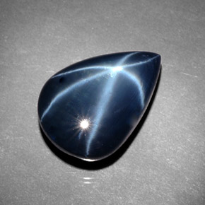 Saphir Étoilé Bleu naturelle En forme de poire, 23.40 ct, Opaque