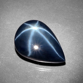 Saphir Étoilé Bleu naturelle En forme de poire, 23.40 ct, Opaque