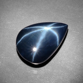 Saphir Étoilé Bleu naturelle En forme de poire, 23.40 ct, Opaque