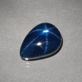 Saphir Étoilé Bleu naturelle En forme de poire, 3.99 ct, Opaque