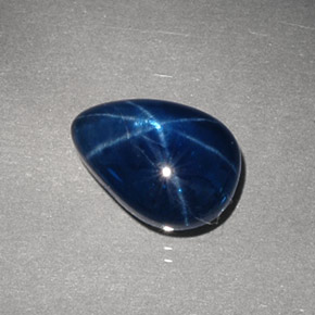 Saphir Étoilé Bleu naturelle En forme de poire, 3.99 ct, Opaque