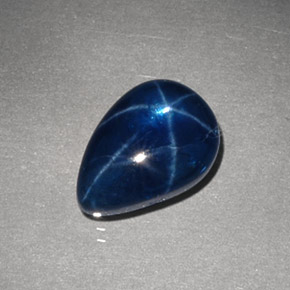 Saphir Étoilé Bleu naturelle En forme de poire, 3.99 ct, Opaque