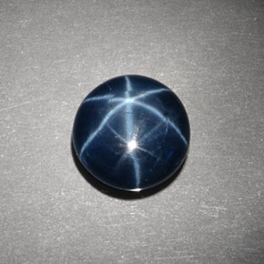 Saphir Étoilé Bleu naturelle Coupe roude, 5.84 ct, Opaque