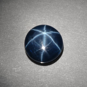 Saphir Étoilé Bleu naturelle Coupe roude, 5.84 ct, Opaque
