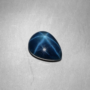 Saphir Étoilé Bleu naturelle En forme de poire, 3.09 ct, Opaque
