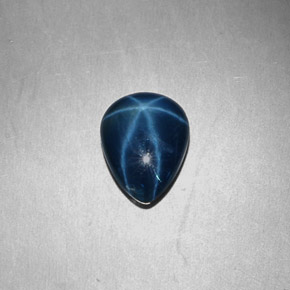 Saphir Étoilé Bleu naturelle En forme de poire, 3.09 ct, Opaque
