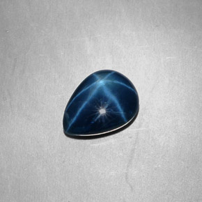 Saphir Étoilé Bleu naturelle En forme de poire, 3.09 ct, Opaque