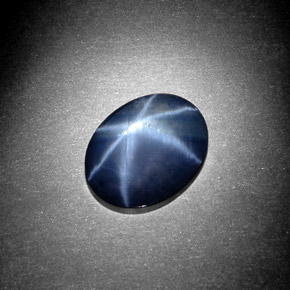 Saphir Étoilé Bleu naturelle Coupe ovale, 3.15 ct, Opaque