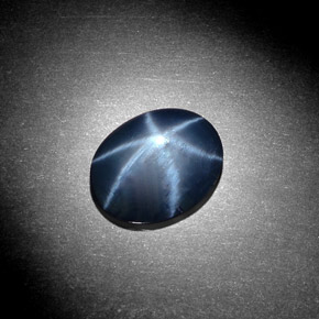 Saphir Étoilé Bleu naturelle Coupe ovale, 3.22 ct, Opaque