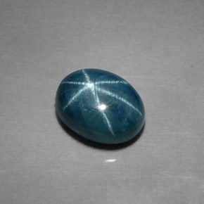 Saphir étoilé bleue naturelle coupe ovale, 2,14 ct, opaque