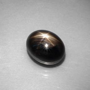 Saphir Étoilé Noire naturelle Coupe ovale, 3.02 ct, Opaque