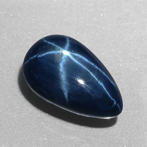 Saphir Étoilé Bleu naturelle En forme de poire, 3.74 ct, Opaque