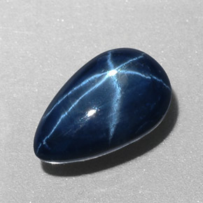 Saphir Étoilé Bleu naturelle En forme de poire, 3.74 ct, Opaque