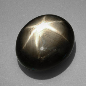 Saphir étoilé noir naturelle coupe ovale, 39,38 ct, opaque