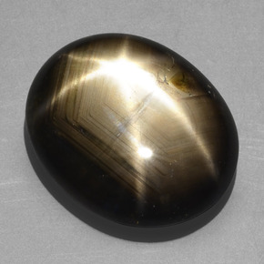 Saphir étoilé noir naturelle coupe ovale, 20,32 ct, opaque