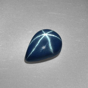 Saphir Étoilé Bleu naturelle En forme de poire, 2.88 ct, Opaque