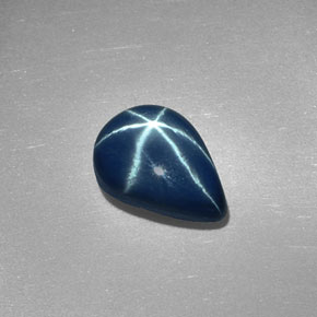 Saphir Étoilé Bleu naturelle En forme de poire, 2.88 ct, Opaque