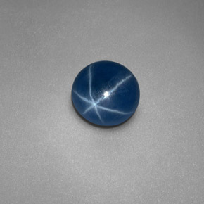 Saphir étoilé bleue naturelle coupe roude, 0,97 ct, opaque