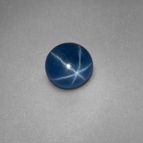 Saphir étoilé bleue naturelle coupe roude, 0,97 ct, opaque