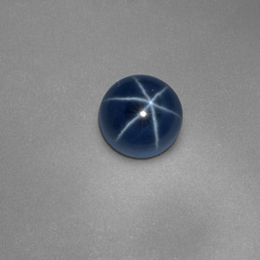 Saphir étoilé bleue naturelle coupe roude, 1,27 ct, opaque