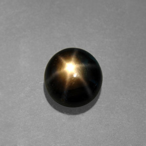 Saphir Étoilé Noire naturelle Coupe roude, 1.22 ct, Opaque