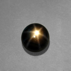 Saphir Étoilé Noire naturelle Coupe roude, 1.22 ct, Opaque