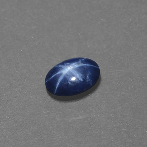 Saphir étoilé bleue naturelle coupe ovale, 0,50 ct, opaque