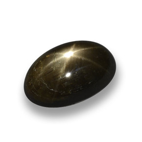 Saphir étoilé noir naturelle coupe ovale, 1,79 ct, opaque