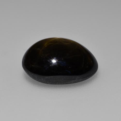 Saphir étoilé noir naturelle coupe ovale, 4,65 ct, opaque