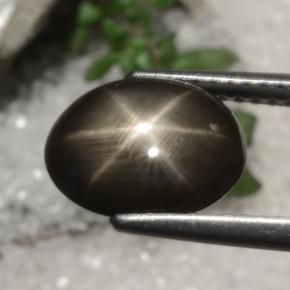 Saphir Étoilé Noire naturelle Coupe ovale, 3.06 ct, Opaque