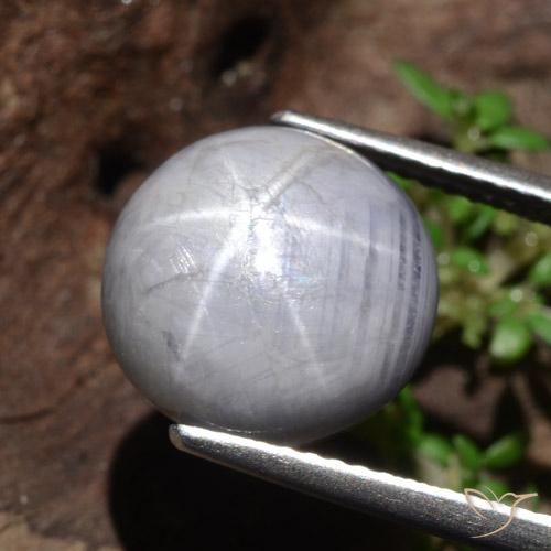 10.97ct Naturel Gris léger Saphir étoilé, Tour, Opaque