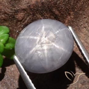 Saphir étoilé Gris léger naturelle ovale, 9.39 ct, Opaque