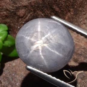 Saphir étoilé Gris léger naturelle ovale, 9.39 ct, Opaque