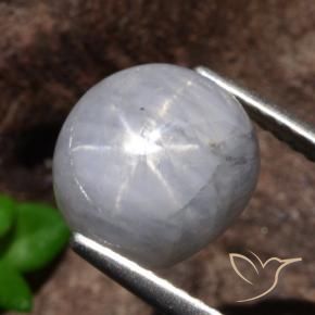 Saphir étoilé Gris léger naturelle ovale, 5.35 ct, Opaque