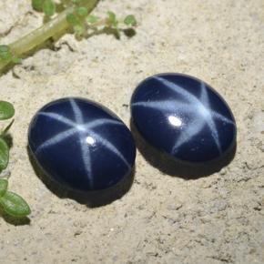 Achetez naturel 4,45ct bleue saphir étoilé gems, coupe ovale, en provenance thaïlande chez gemselect. en stock, livraison internationale!