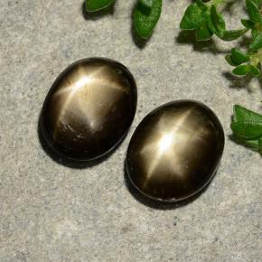 Achetez naturel 3,75ct noir saphir étoilé gems, coupe ovale, en provenance thaïlande chez gemselect. en stock, livraison internationale!