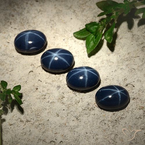 5.48ctw Naturel Bleu marine profond Saphir étoilé, ovale, Opaque