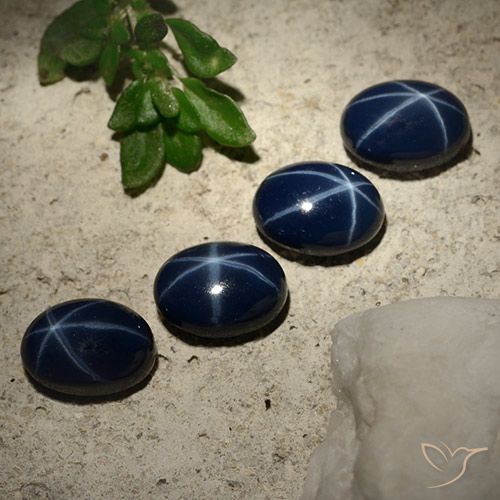 5.36ctw Naturel Bleu foncé Saphir étoilé, ovale, Opaque
