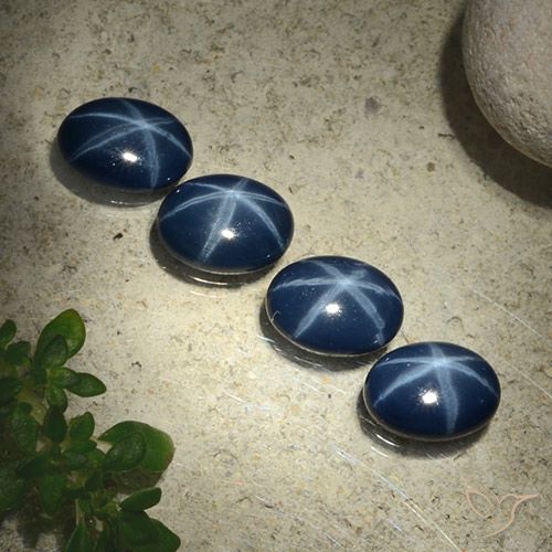 4.05ctw Naturel Bleu marine profond Saphir étoilé, ovale, Opaque