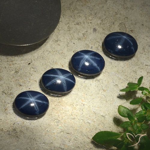 3.59ctw Naturel Bleu marine profond Saphir étoilé, ovale, Opaque