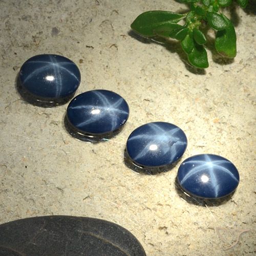 2.54ctw Naturel Bleu foncé Saphir étoilé, ovale, Opaque