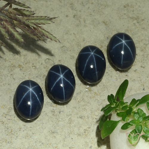 5.69ctw Naturel Bleu foncé Saphir étoilé, ovale, Opaque
