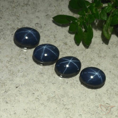 4.25ctw Naturel Bleu foncé Saphir étoilé, ovale, Opaque