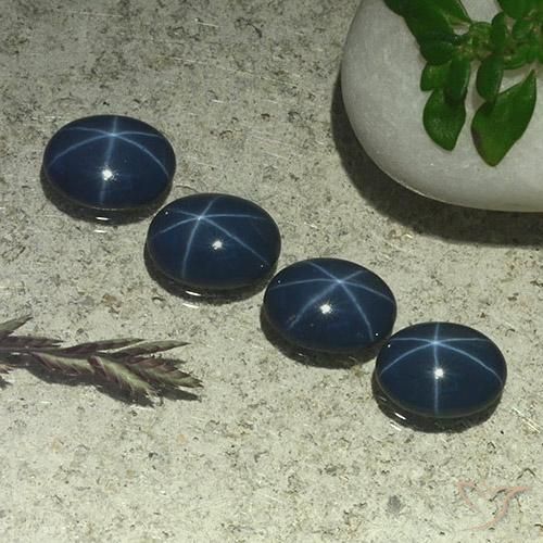 3.45ctw Naturel Bleu foncé Saphir étoilé, ovale, Opaque