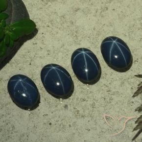 Shop natural 4.04ct Bleu foncé Saphir étoilé gems, ovale, from Thaïlande at GemSelect. In stock, global shipping!