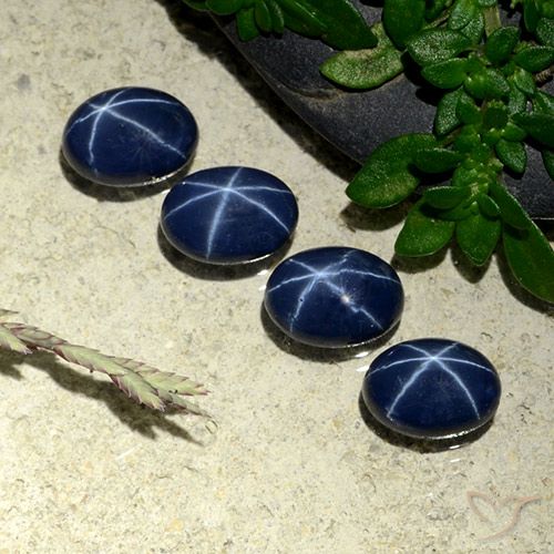 4.61ctw Naturel Bleu marine profond Saphir étoilé, ovale, Opaque