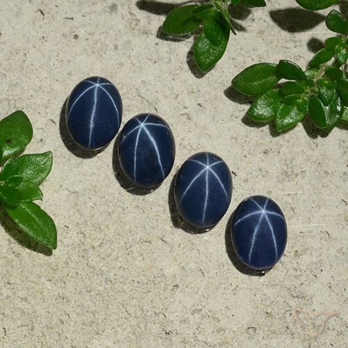 3.45ctw Naturel Bleu foncé Saphir étoilé, ovale, Opaque
